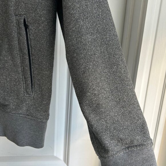 J Crew Sweater Men's Gray Long Sleeve 1/2 zip Pullover Medium Pockets Outdoors - Picture 5 of 9